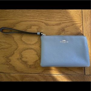 Coach light blue wristlet